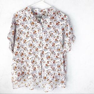 [Rachel Zoe] Floral Linen Button Down Top